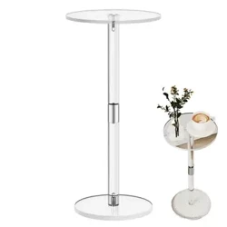 Table de boisson en acrylique claire petite table d'extrémité ronde pour boissons table basse table d'appoint de salon pour boissons