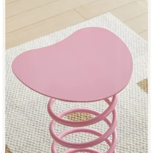 Multifunctional Pink Macaron End Table creative spring stool small household bench simple  shoe stool