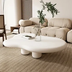 MOMO Nordic Cloud Tea Table Jednostavan moderan stol u obliku dnevnog boravka u malom kućanstvu Cream Wabi-sabi Tea Table 100/120cm