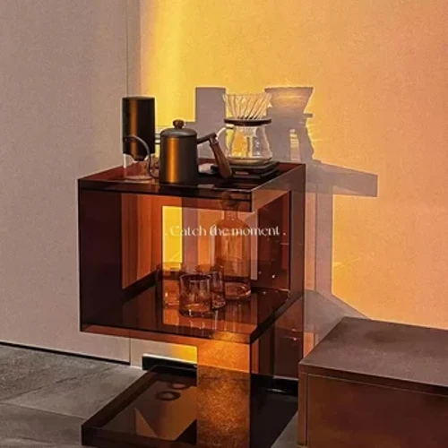 미니멀리스트 Nightstands 아크릴 디자인 소파 엔드 테이블 투명 커피 테이블 모바일 럭셔리 테이블 De Chevet 홈 가구