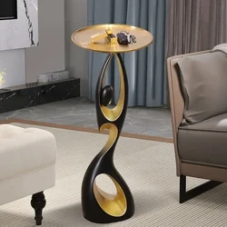 Bàn cuối trừu tượng sang trọng để trang trí phòng khách Nhà thiết kế Sofa bên bàn với bản in trừu tượng nghệ thuật Bàn góc sáng tạo