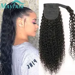 Extension de cheveux humains crépus lisses, queue de cheval, 100g/enroulable, avec Clip, noir naturel, cheveux Yaki indiens Remy, 8 à 32 pouces