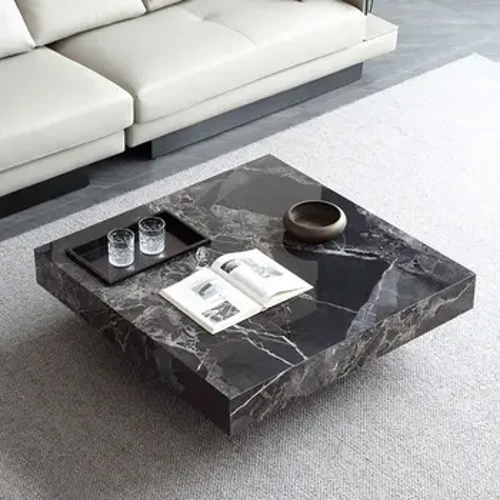 2024 New Design Sintered Stone Oversized Large Square Coffee Rock Plate End Table