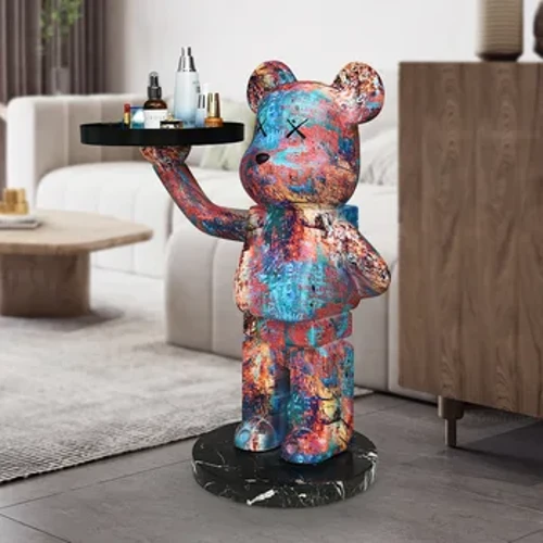 Nordic Coffee Table Living Room End Tables Bear Tray Storage Sofa Side Table Soft  Decoration Creative Tea Table Floor Gifts