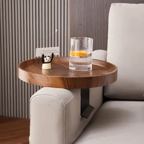 Mini qattiq yog'och dumaloq laganda tokchasi Oilaviy yashash xonasi divan yon stol kichik kofe stol yotoq xonasi kichik stol raf