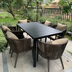 2023 Fuafuaga Fou i fafo Picnic Patio Mea'ai Lau'a'ai u'amea ma 6 Fa'aputu nofoa Fa'ato'aga Bistro Meaafale Seti.