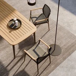 Nordic Garden Furniture Sets Villa Courtyard Outdoor Furniture Leisure Tables and Chairs Rattan Furniture for Outdoor Balcony