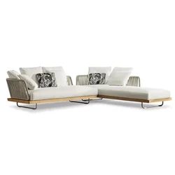 Sofa sân thượng, Chống nắng, Ghế mây chống nước, Dây thừng Bắc Âu dệt bằng gỗ tếch, Sân vườn bằng gỗ nguyên khối, Nội thất bàn trà