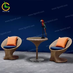 Bagdan ýasalan mebel restorany, açyk howly, bar rattan kofe stoly we oturgyç toplumy