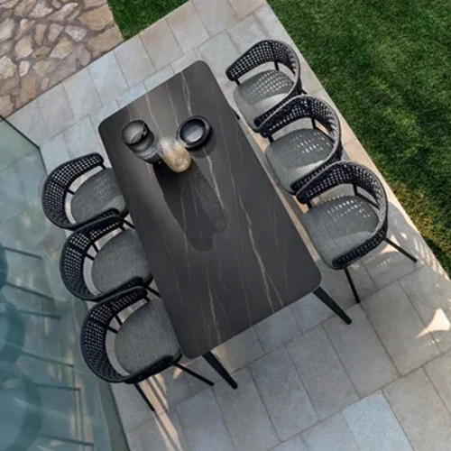 Combination of outdoor tables and chairs simple rattan chairs open-air garden courtyard villa dining