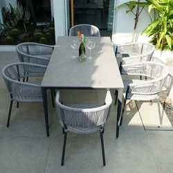 Outdoor Garden Furniture Sets Modern Outdoor Garden Casual Waterproof Sunscreen Rattan Table Chair Set Simple Cafe Table Chair