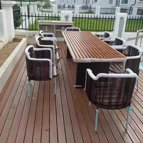 Nordic Garden and Terrace Set Outdoor Rattan Garden Furniture Set Outdoor Table and Chair Designer Hotel Villa Leisure Chairs