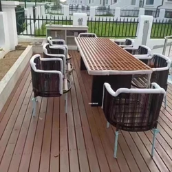 İskandinav Bahçe Ve Teras Seti Açık Rattan Bahçe Mobilya Seti Açık Masa Ve Sandalye Tasarımcısı Otel Villa Eğlence Sandalyeleri