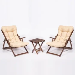Párnázott kert Erkély Összecsukható Asztal szék kültéri skandináv lakberendezés skandináv bútorok modern design fa