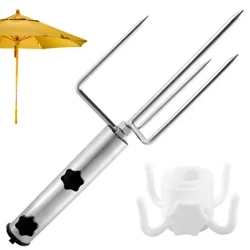 Metals Beach Umbrella Sand Anchor Heavy Duty Umbrella Base გამძლე მზის ქოლგის სადგამი გარე ბაღისთვის კემპინგის ქოლგის დამჭერი