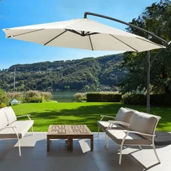 Parasol Vrijdragende Paraplu met Kruisstandaard Ø300cm Marktparaplu Tuinparaplu Staal Uitverkoop met 55%