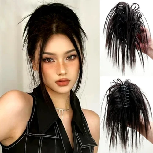 Ponytail Hairpiece Updo Chicken Nest Poʻo Wahine Grab Clip Poʻo Poʻo Waiwai lauoho Ring Shark Clip Pan ʻaelike lauoho lauoho maoli.