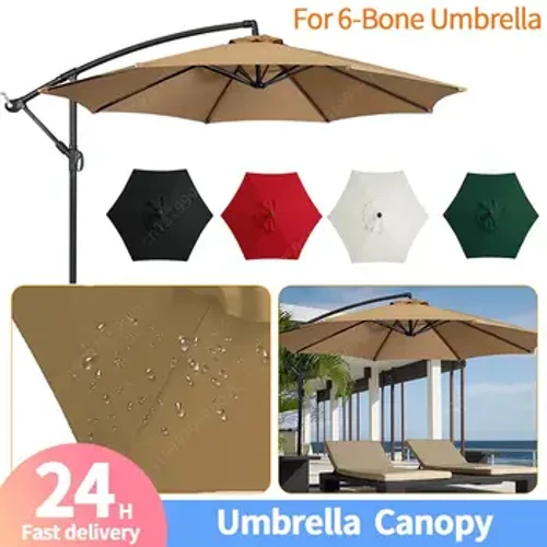 6 Bones Patio Umbrella Cloth na Walang Stand 2m Parasol Umbrella Cover Waterproof UV Protection Detachable Umbrella Accessories