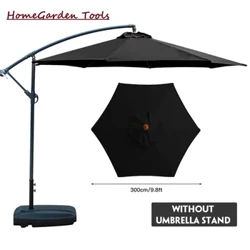 sun terrace Fa'alu matafaga fa'ato'aga parasol Patio Dia 9.8ft Anti-UV Polyester Ie Va'a Fa'afaigofie Fa'apipi'i Meaafale i fafo Leai se Tu