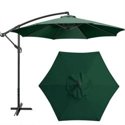 6 Esgyrn Ambarél Canopi Amnewid Heb Stondin 2m Cloth Adnewyddadwy Parasol Gwrth-ddŵr Datodadwy ar gyfer Gardd Draeth Awyr Agored