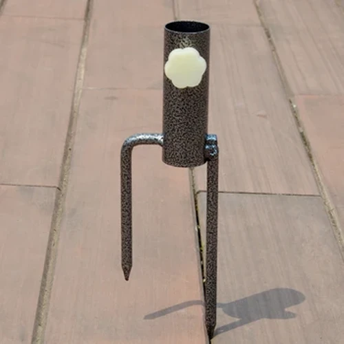 1 PC Parasol Ground Plug Kerai Outdoor Sun Payung Berdiri Payung Hitam Logam Besi Tetap Payung Iklan Dasar Payung