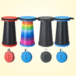 GIANXI Portable Folding Telescopic Stool  Lightweight Plastic Subway Queuing Chair and Outdoor Camping Fishing with Carry Bag