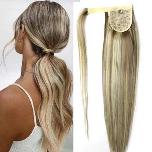 Chocola 16"-18" 60g Brazilian Remy Human Hair Magic Wrap Ponytail Clip Katika 100% Upanuzi wa Nywele za Binadamu Stragiht