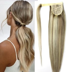 Šokola 16"-18" 60 g Brazilijos Remy Žmogaus Plaukų Magic Wrap Ponytail Clip 100% Žmogaus Plaukų Priauginimo Asiūklio uodegos Stragiht