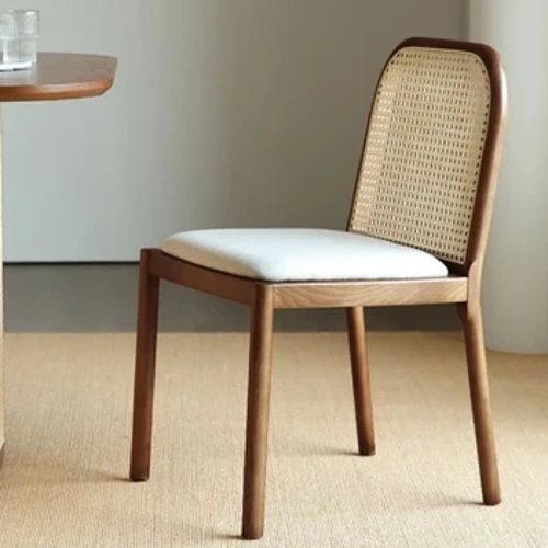 Bekleme Salonu Yemek Sandalyeleri Nordic Rattan Tek Kişilik Mutfak Yemek Sandalyeleri Ahşap Otel Silla Krzeslo Ev Mobilyaları WN50DC