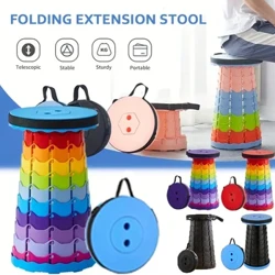 Portable Klapphocker Liichtgewiicht Plastik Subway Queuing Stull An Outdoor Camping Fëscherei mat Carry Bag Teleskop Hocker