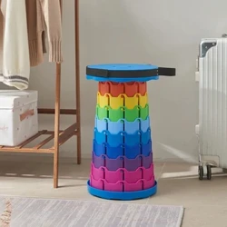 Portable Klapphocker Liichtgewiicht Plastik Subway Queuing Stull An Outdoor Camping Fëscherei Mat Carry Bag Teleskopesch Hocker