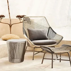Nordic Rattan Beach Chairs for Outdoor Courtyard Beach Chair Designer Utemöbler Utomhus Trädgård Fritid Utomhusstol