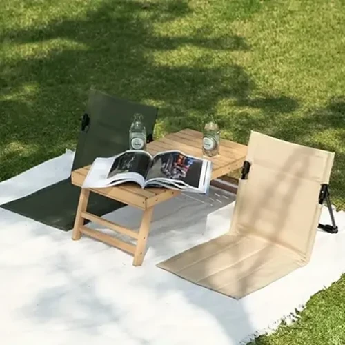Opvouwbare campingstoel Buitentuin Park Enkele luie stoel Rugleuningkussen Picknick Camping Opklapbare achterstoel Strandstoelen