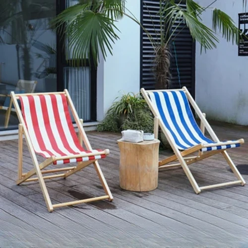 Isihlalo Esilula SeCanvas Beach I-Lazy Folding Lounge I-Wood Beach Chair Portable Picnic Camping Cadeira De Praia Ifenisha Yangaphandle QF50OC