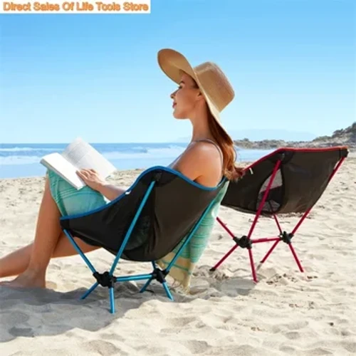 Silla plegable portátil desmontable con forma de luna, sillas para acampar al aire libre, playa, pesca, ultraligera, viaje, senderismo, asiento para Picnic, herramientas
