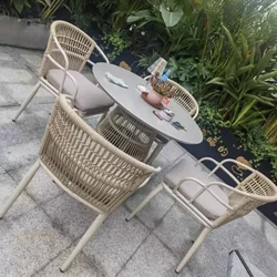 Cadeiryddion Traeth Rope Gwledig Americanaidd Dodrefn Awyr Agored Hamdden Cadeirydd Awyr Agored Villa Courtyard Garden Cadeirydd Cadeiriau Breichiau Aloi Alwminiwm