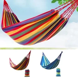 Nieuwe verkoop Ultralight campinghangmat met rugzak Rainbow Outdoor Leisure Draagbare hangmat Canvas hangmatten