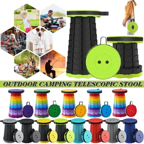 Portable Teleskop Hocker, Rees Camping Klapphocker Picknick Sëtz Outdoor Camping Stull Retractable Strand Fëscherei Hocker