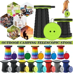 Taburete telescópico portátil, taburetes plegables para viajes y acampadas, asiento para Picnic, silla para acampar al aire libre, taburete retráctil para pesca en la playa