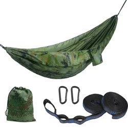 Draagbare outdoor-campinghangmat met nylon kleuraanpassing SingleDual-persoonshangmat Hoogwaardig hangbed van parachutestof