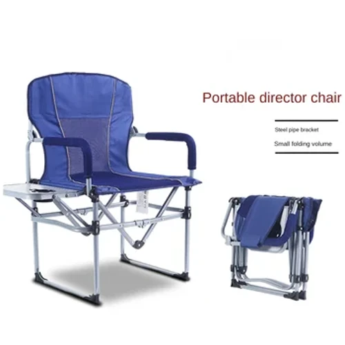 Cathaoirleach Campála Éadach Oxford Foldable Cathaoirleach Iascaireachta Campála Lasmuigh Fóillíochta Le Tábla Stórála Cathaoirleach Trá Breathable