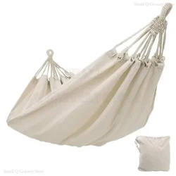 Double Hammock Outdoor Rollover Prevention Camping 200x150cm Canvas Riippuva Swing Bed Patio Matkailu Vaellus Dropshipping