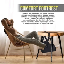 สำนักงานบรรเทาอาการปวดเท้า Hammock Travel Foam เที่ยวบินเครื่องบินหมอนปรับแบบพกพา Footrest ขา Hammock