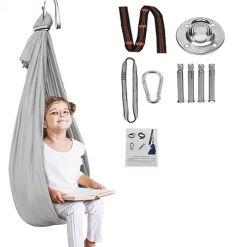 Hyfforddiant Synhwyraidd Swing Elastig i Blant Lleddfu Hammock Swing Dan Do Awtistiaeth