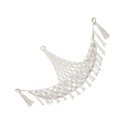 Rede de brinquedo de pelúcia boho, malha suspensa, armazenamento de animais de pelúcia, decoração de parede de algodão, rede de tapeçaria para quarto e sala de estar