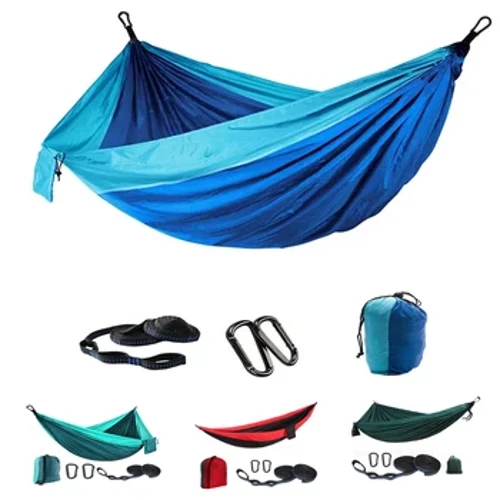 Portable Outdoor Taman Camping Hammock untuk Wisatawan Parasut Kain Perjalanan Tidur Gantung Hammock Swing Nature Hike
