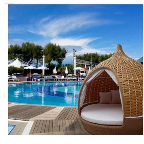 Rotting Bädd Soffa Uteplats Lazy Runda Dagbädd Möbler För Trädgård Bakgård Pool Utomhus Rotting Wicker Solstolar