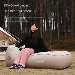 Sofá inflable delicado para acampar al aire libre, tumbonas inflables portátiles individuales para el hogar, cama inflable automática