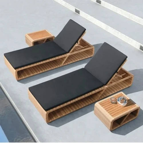 โมเดิร์นไม้กลางแจ้งสวนกันน้ำ Patio เตียงอาบแดด Sun beach สระว่ายน้ำ lounger