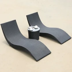 Rattani päevitamise rannatool Euroopa Sun Loungers bassein väljaspool rannatooli ergonoomilisi elegantseid sillasid de Playa mööbel